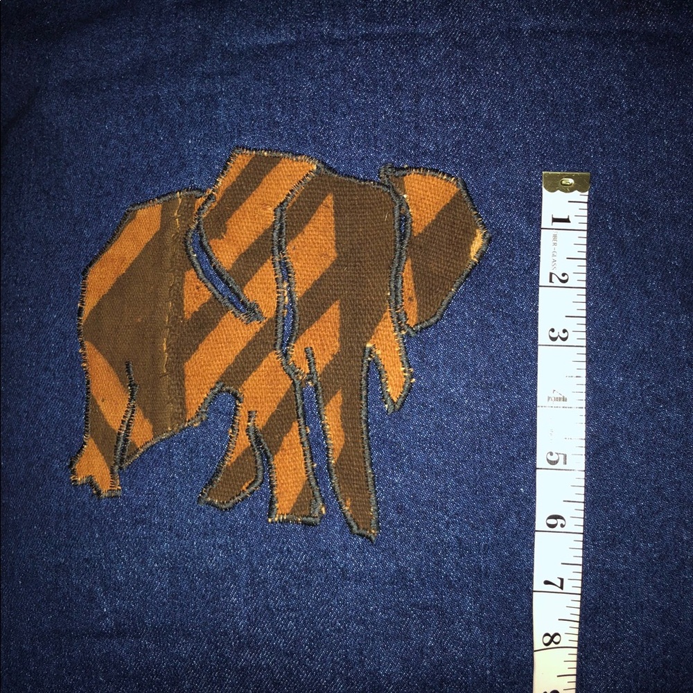 Throw Pillow w/ Authentic Mud Cloth Baby Elephant - Picture 2 of 4